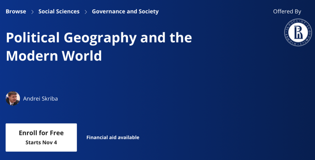 Курс “Political Geography and the Modern World”