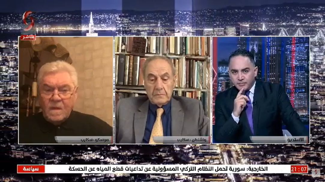 Профессор С.А. Воробьев в эфире сирийского телеканала «Аль-Ихбария Ас-сурия»
